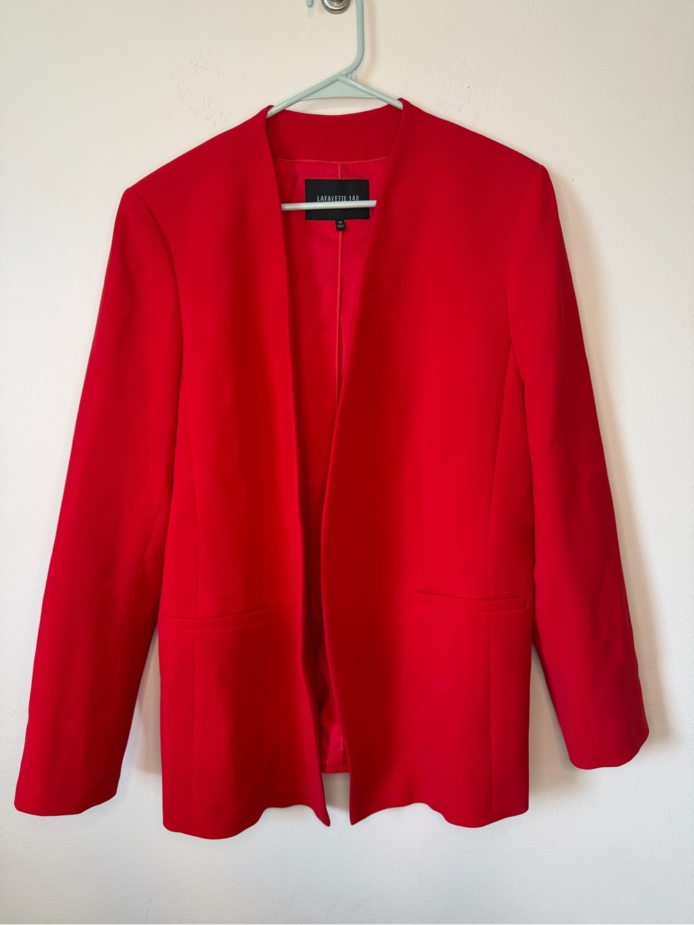 Lafayette 148 New York Vibrant Red Open-Front Blazer